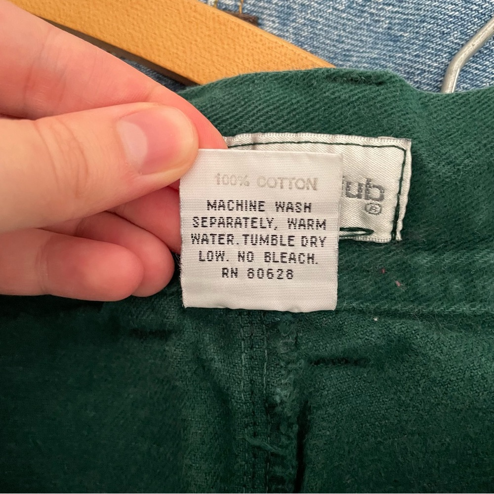Paris Sport Club | Vintage 90s Forest Green High-Waisted Button-Fly Jeans Shorts - Picture 5 of 6